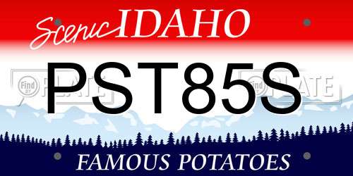 PST85S Idaho License Plate