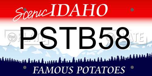 PSTB58 Idaho License Plate