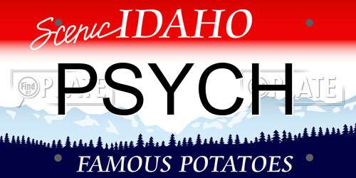 PSYCH Idaho License Plate