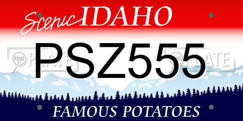 PSZ555 Idaho License Plate