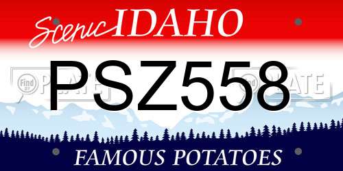 PSZ558 Idaho License Plate