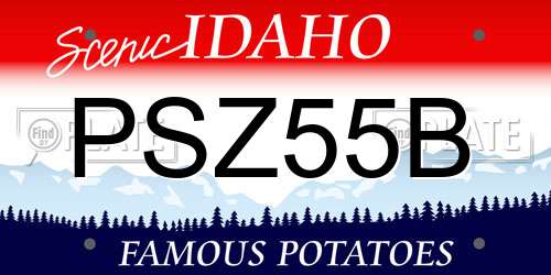 PSZ55B Idaho License Plate