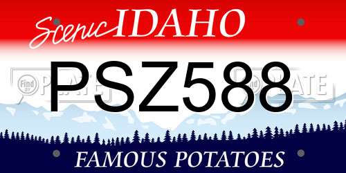 PSZ588 Idaho License Plate