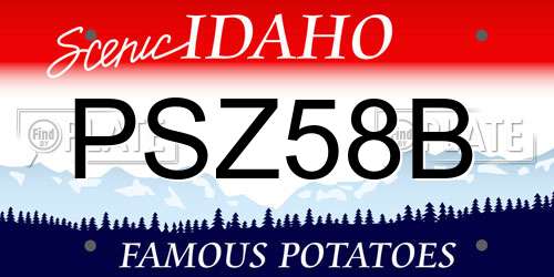 PSZ58B Idaho License Plate