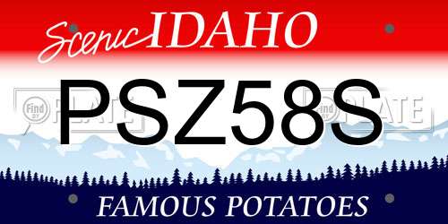 PSZ58S Idaho License Plate