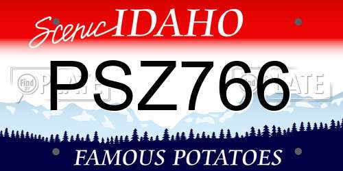 PSZ766 Idaho License Plate