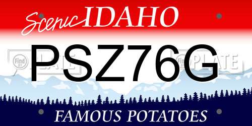 PSZ76G Idaho License Plate