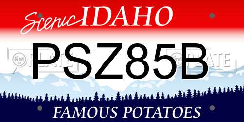 PSZ85B Idaho License Plate