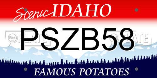 PSZB58 Idaho License Plate
