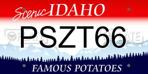 PSZT66 Idaho License Plate