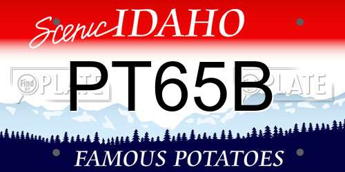 PT65B Idaho License Plate