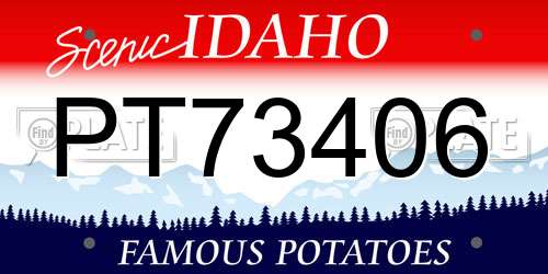PT73406 Idaho License Plate
