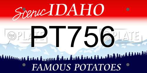 PT756 Idaho License Plate