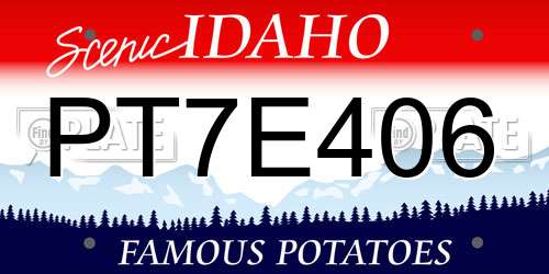 PT7E406 Idaho License Plate