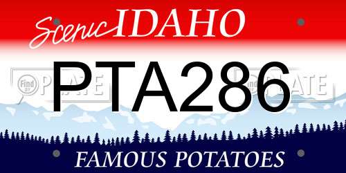 PTA286 Idaho License Plate