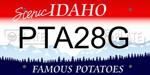 PTA28G Idaho License Plate