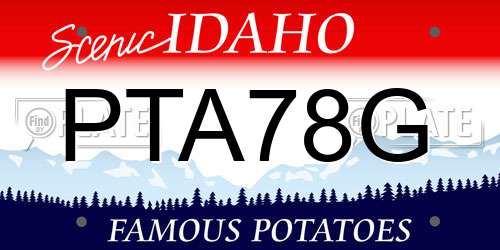 PTA78G Idaho License Plate