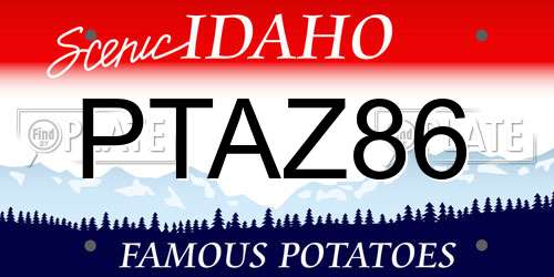 PTAZ86 Idaho License Plate