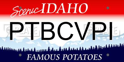 PTBCVPI Idaho License Plate