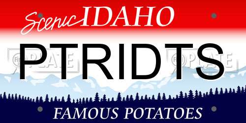 PTRIDTS Idaho License Plate