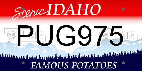 PUG975 Idaho License Plate