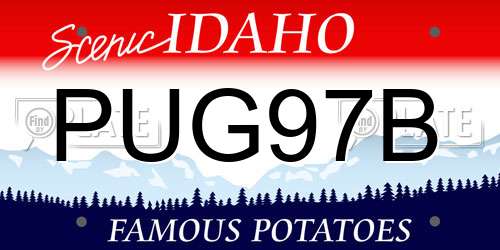 PUG97B Idaho License Plate