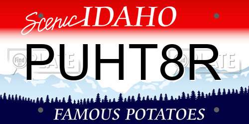 PUHT8R Idaho License Plate