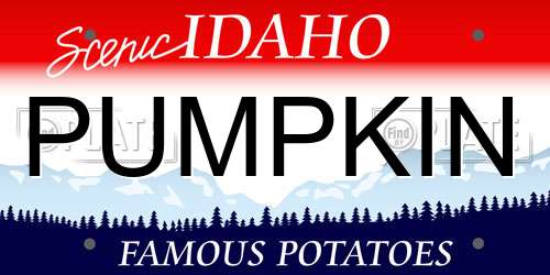 PUMPKIN Idaho License Plate
