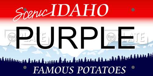 PURPLE Idaho License Plate
