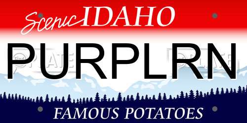 PURPLRN Idaho License Plate