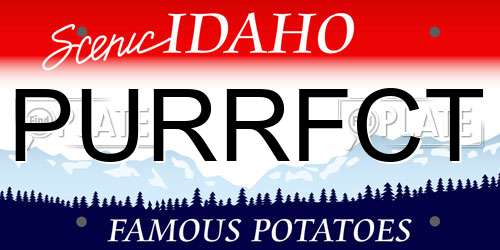 PURRFCT Idaho License Plate