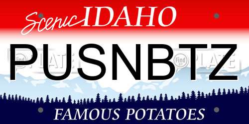 PUSNBTZ Idaho License Plate