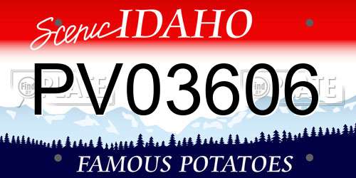 PV03606 Idaho License Plate