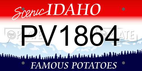 PV1864 Idaho License Plate