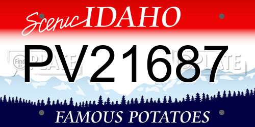 PV21687 Idaho License Plate