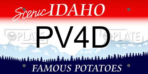 PV4D Idaho License Plate