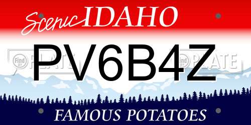 PV6B4Z Idaho License Plate