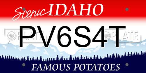 PV6S4T Idaho License Plate