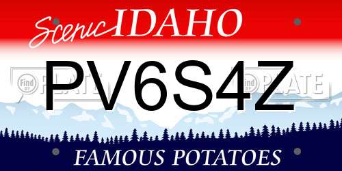PV6S4Z Idaho License Plate