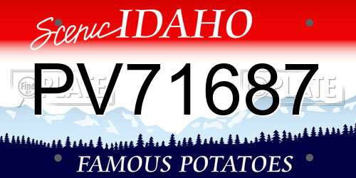 PV71687 Idaho License Plate