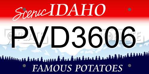 PVD3606 Idaho License Plate