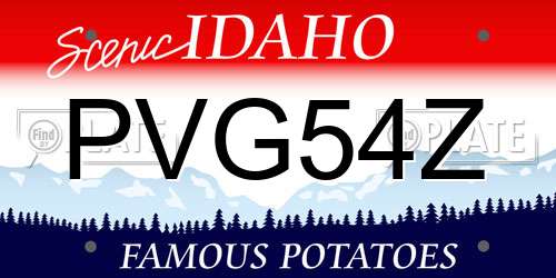 PVG54Z Idaho License Plate