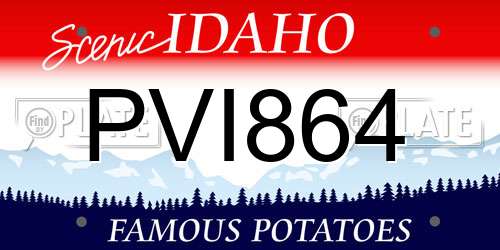 PVI864 Idaho License Plate