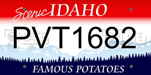 PVT1682 Idaho License Plate