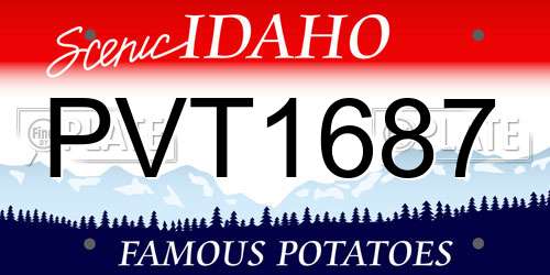 PVT1687 Idaho License Plate
