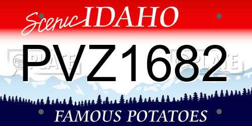 PVZ1682 Idaho License Plate