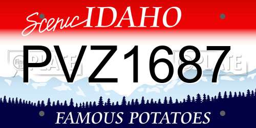 PVZ1687 Idaho License Plate
