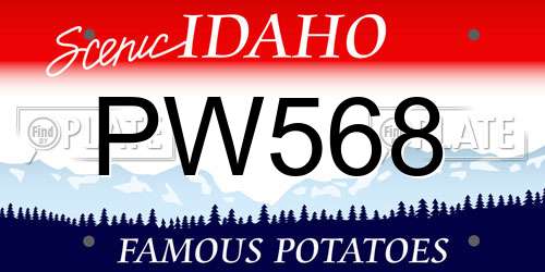 PW568 Idaho License Plate