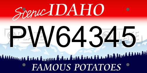 PW64345 Idaho License Plate