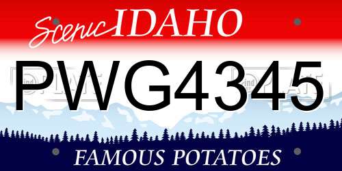 PWG4345 Idaho License Plate